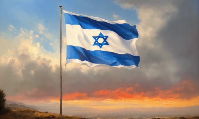 oil painting of the flag of israel
